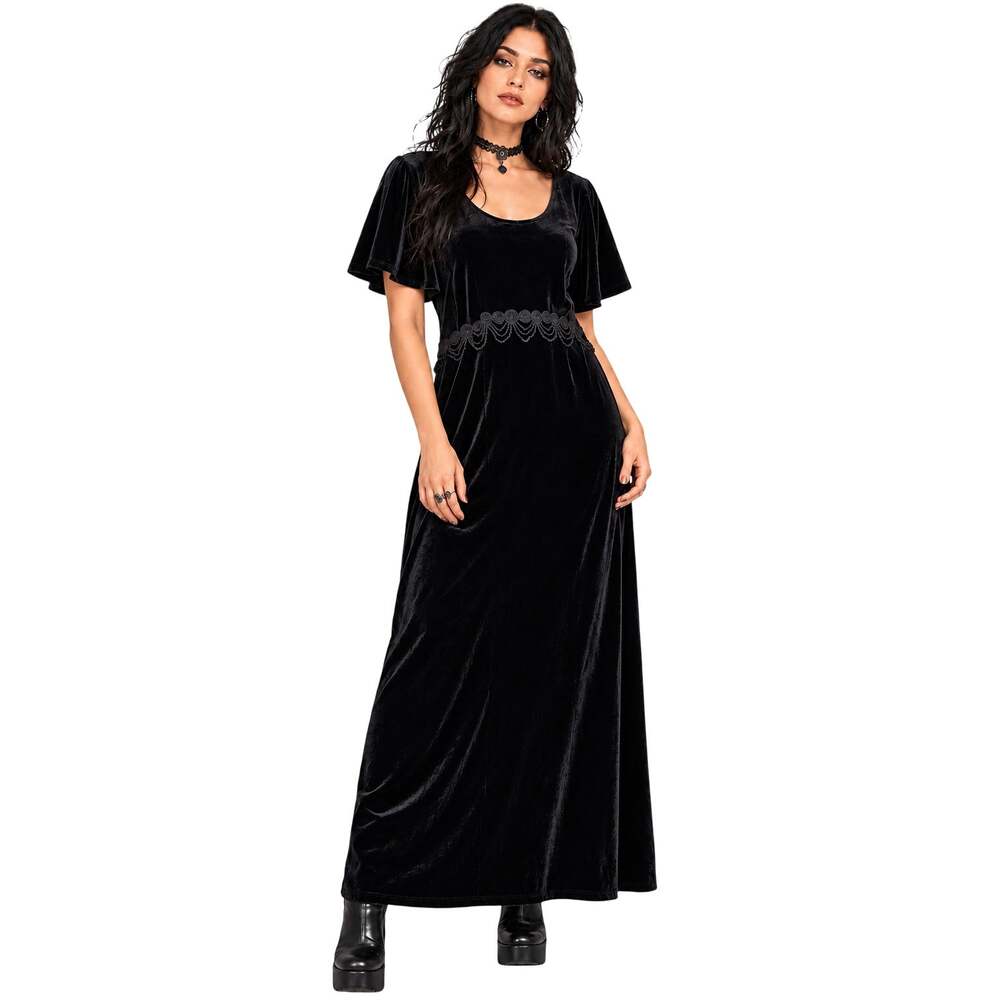 Alix Taylor Vintage Velvet Korea S/S Maxi Dress Whimsigoth Witchy Sz 16W Plus